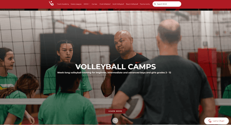 North Virginia Volleyball Association portal screenshot